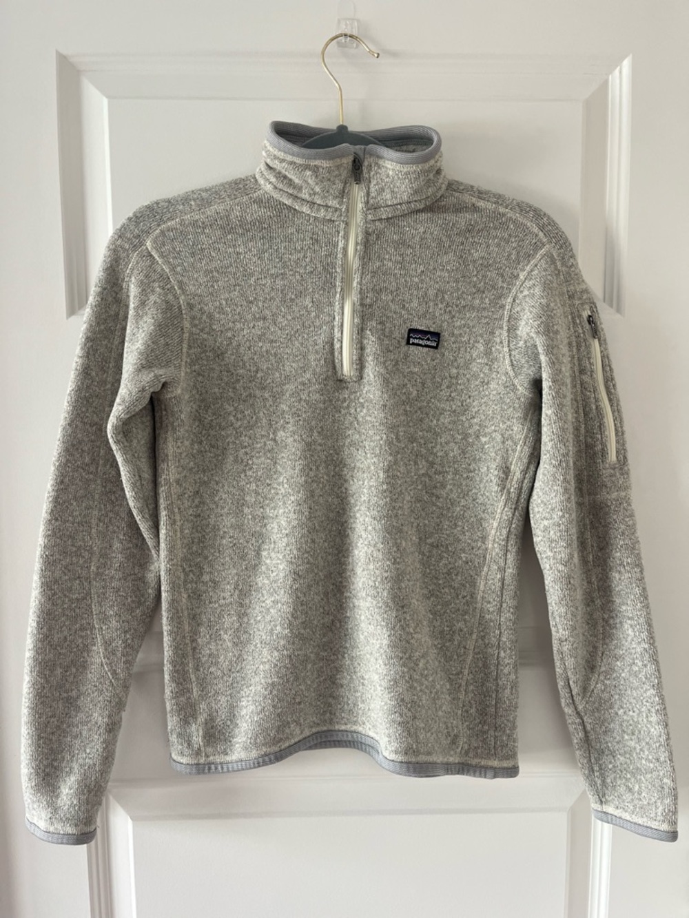 Patagonia Better Sweater 1/4 Zip Fleece Womens Small Birch White Gray